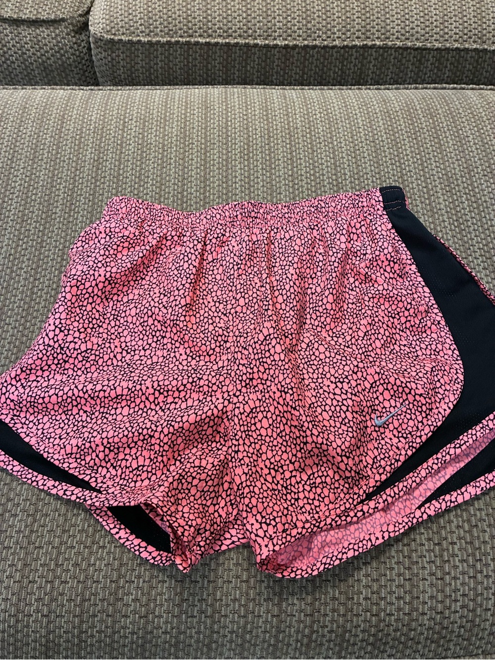 Nike Women’s Pink and Black Dri-FIT Athletic Shorts